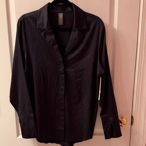 Rhone Wonens Black performance stretch Satin Shirt
